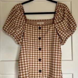 Madewell gingham top- size L